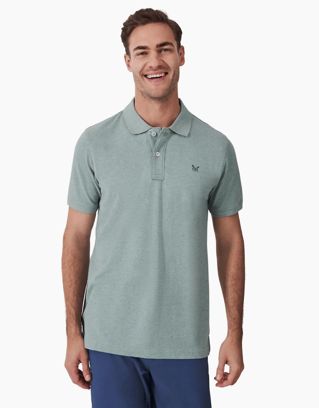 Crew Clothing Men's Crew Clothing Mens Classic Pique  Short Sleeve Polo Shirt - Grey