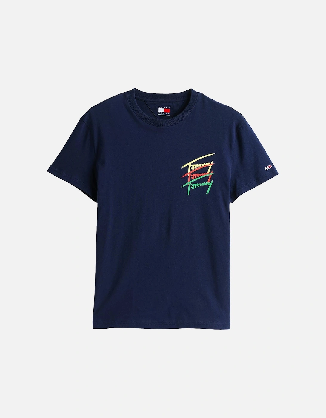 3 Colour Twisted Logo T-Shirt Dark Night Navy, 5 of 4