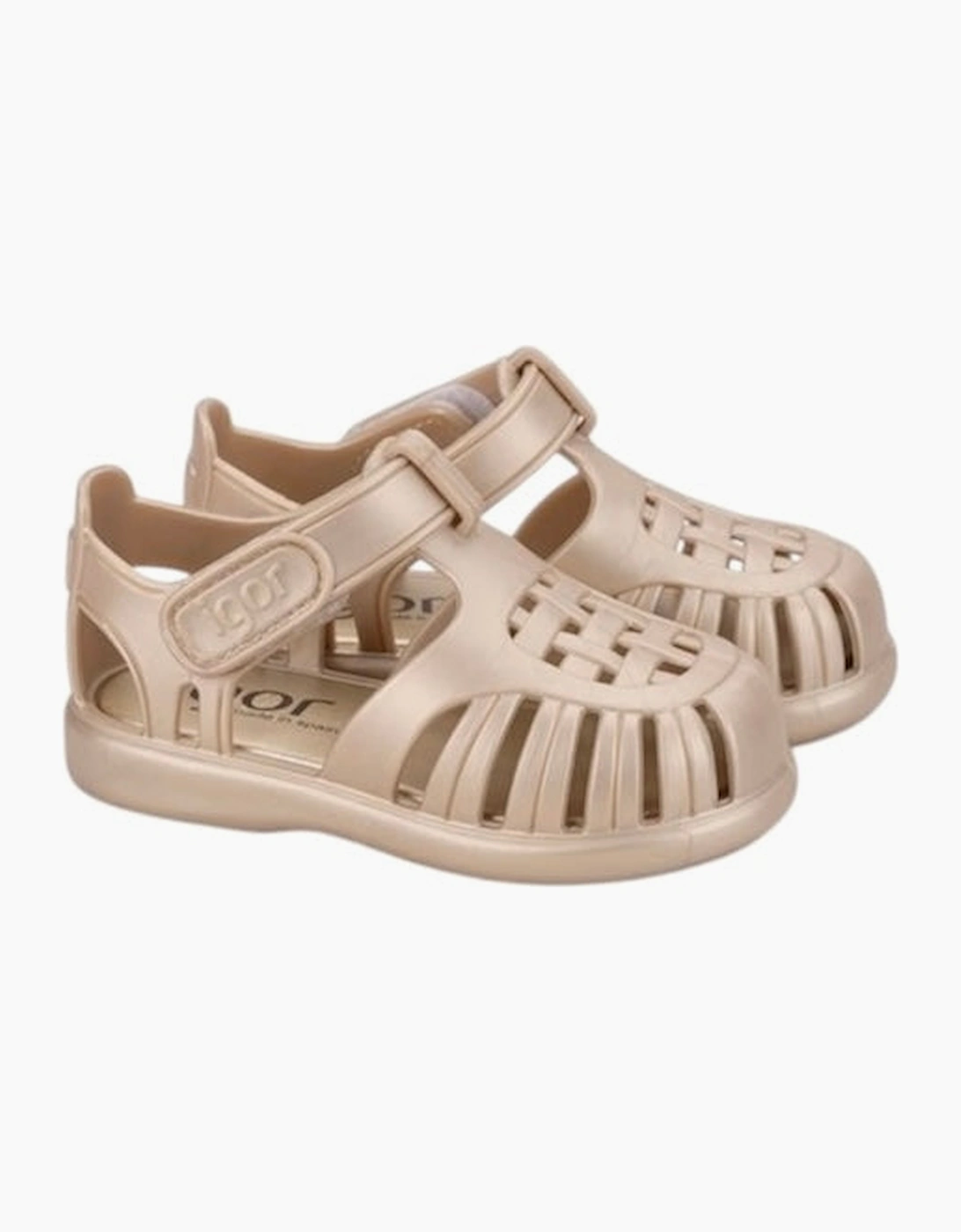 Igor Girl's Girls Gold Velcro Strap Tobby Sandals - Tan - Size: 7