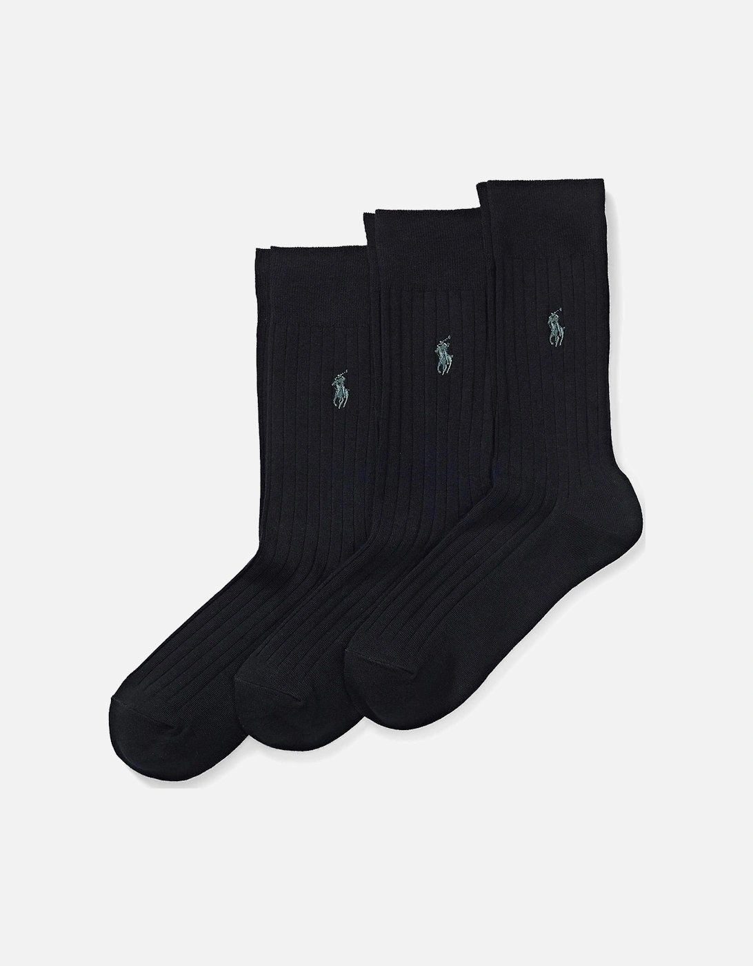 Men's Egypt Rib Crew Black 3 Pack Sock, 2 of 1