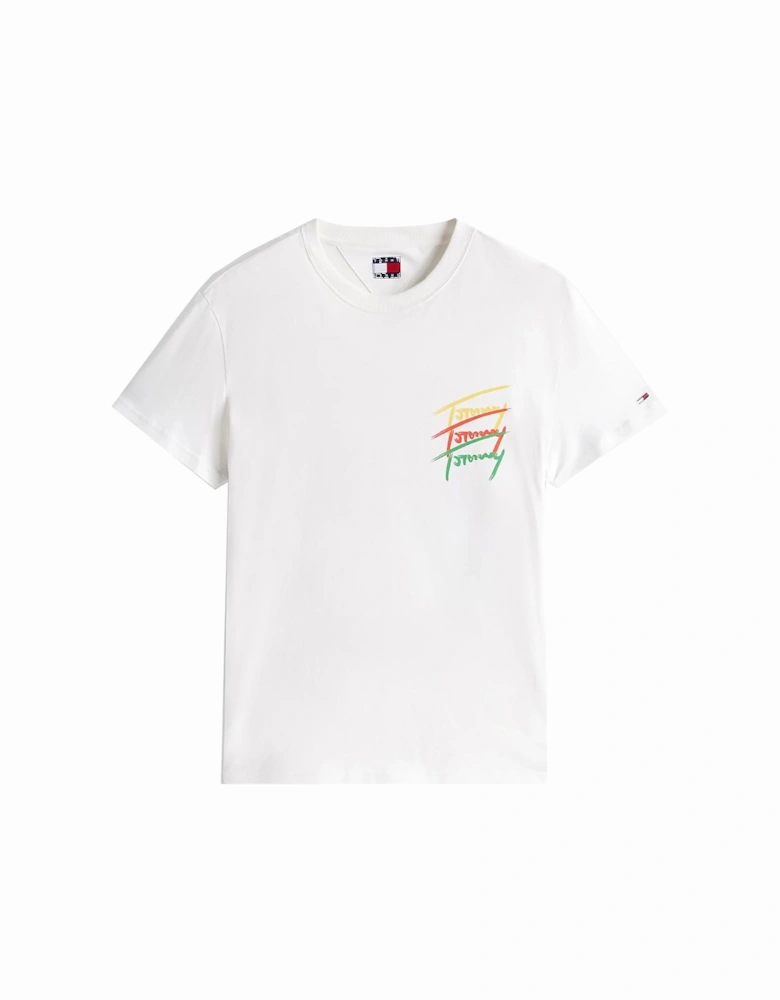 3 Colour Twisted Logo T-Shirt Ecru