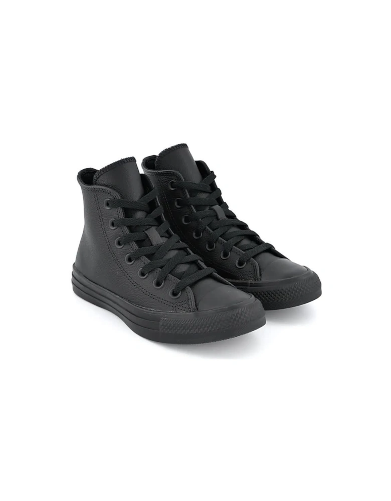 Leather Hi Top Trainers - Black