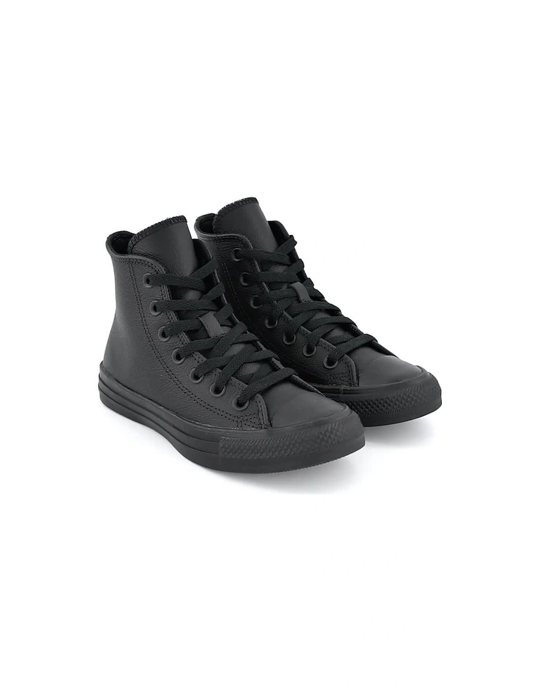 Leather Hi Top Trainers - Black