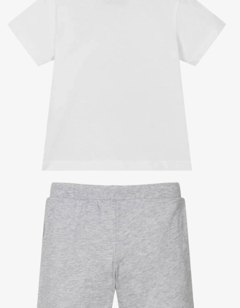 KIDS T SHIRT & SHORTS SET WHITE MZG00M