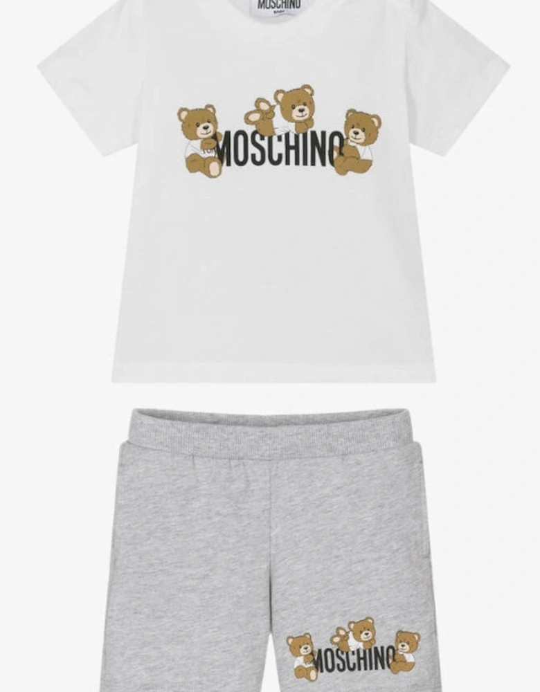 KIDS T SHIRT & SHORTS SET WHITE MZG00M