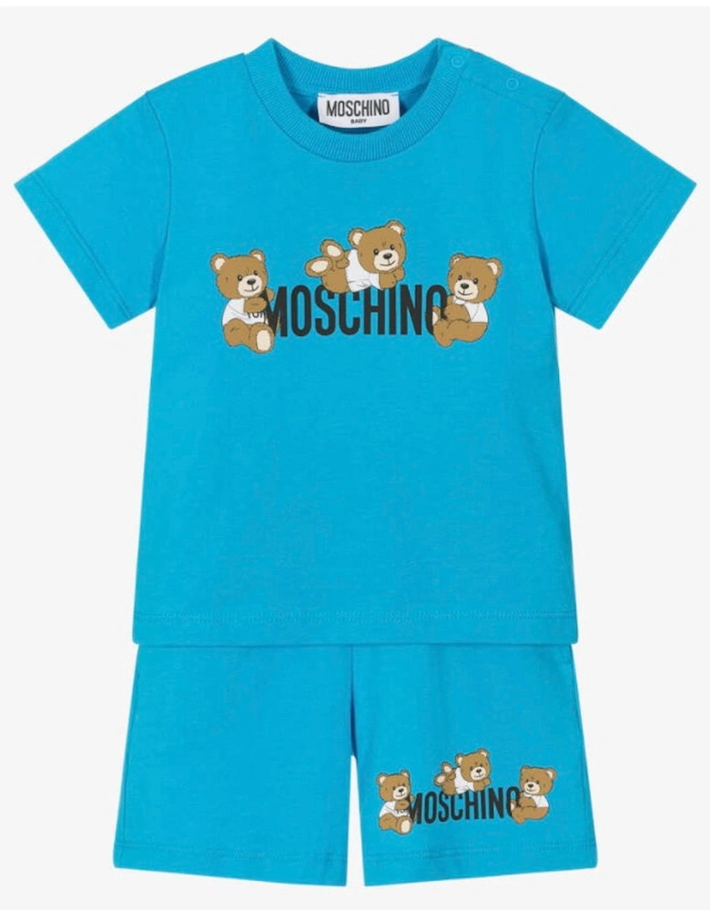 KIDS T SHIRT & SHORTS SET BLUE MZG00M