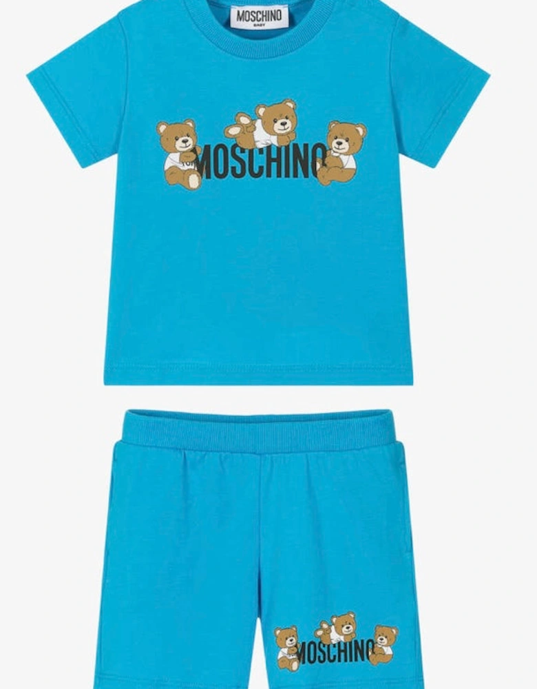 KIDS T SHIRT & SHORTS SET BLUE MZG00M