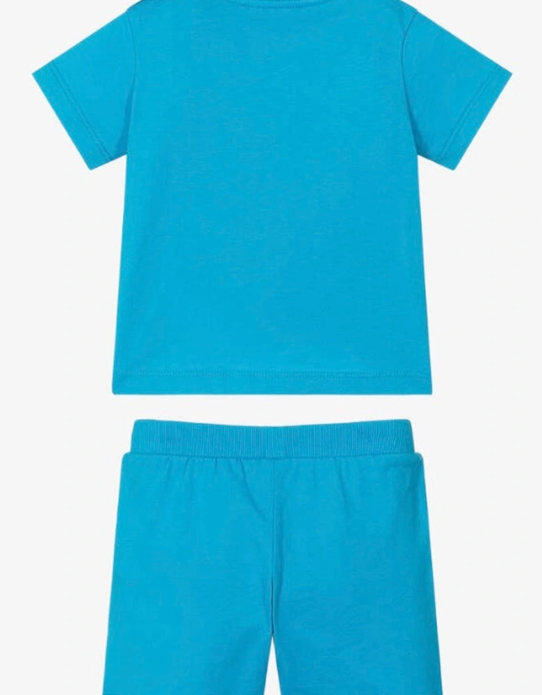 KIDS T SHIRT & SHORTS SET BLUE MZG00M