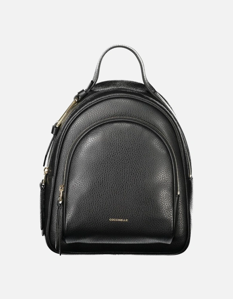 Chic Leather Backpack with Adjustable Straps Women - Black