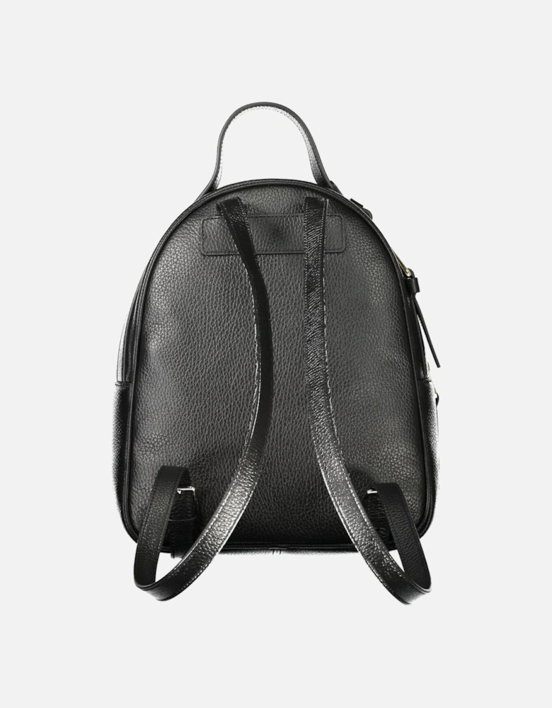 Chic Leather Backpack with Adjustable Straps Women - Black