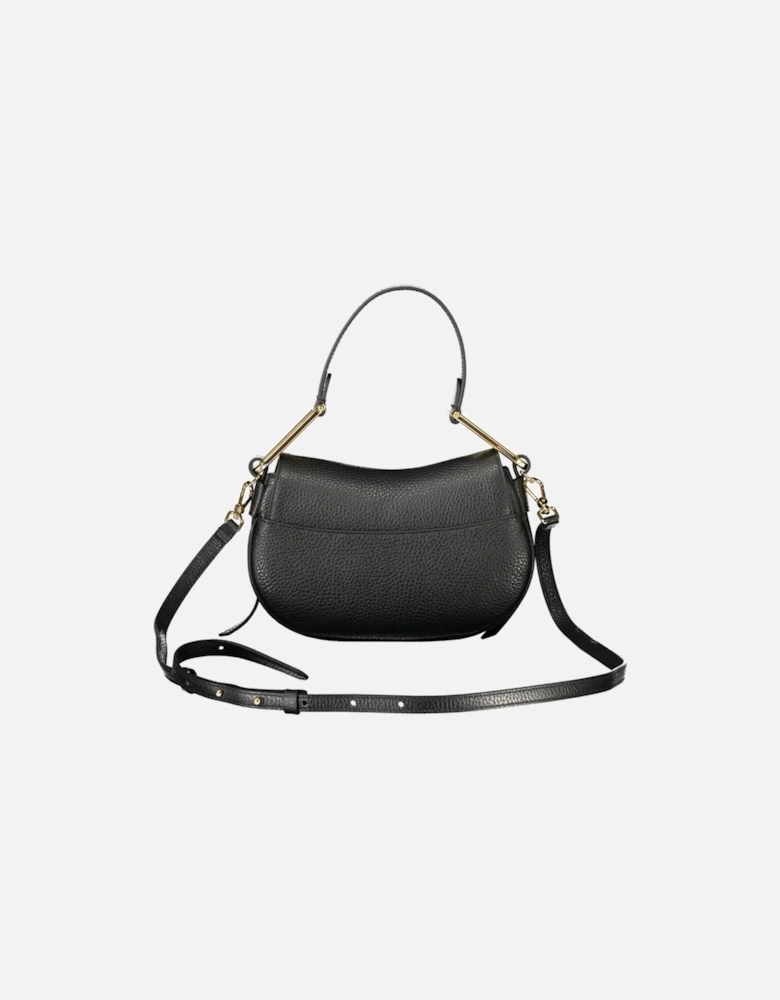 Elegant Leather Handbag with Twist Closure Women - Black