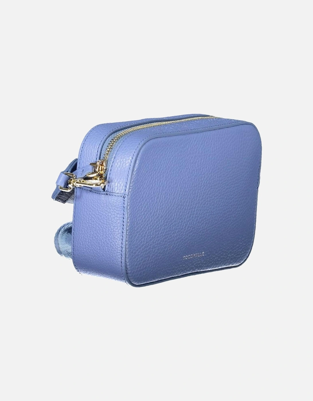 Leather Handbag with Adjustable Shoulder Strap Women - Light Blue