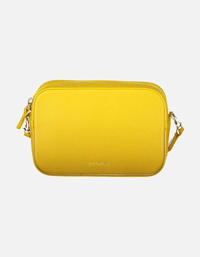 Radiant Leather Handbag with Detachable Strap Women - Yellow