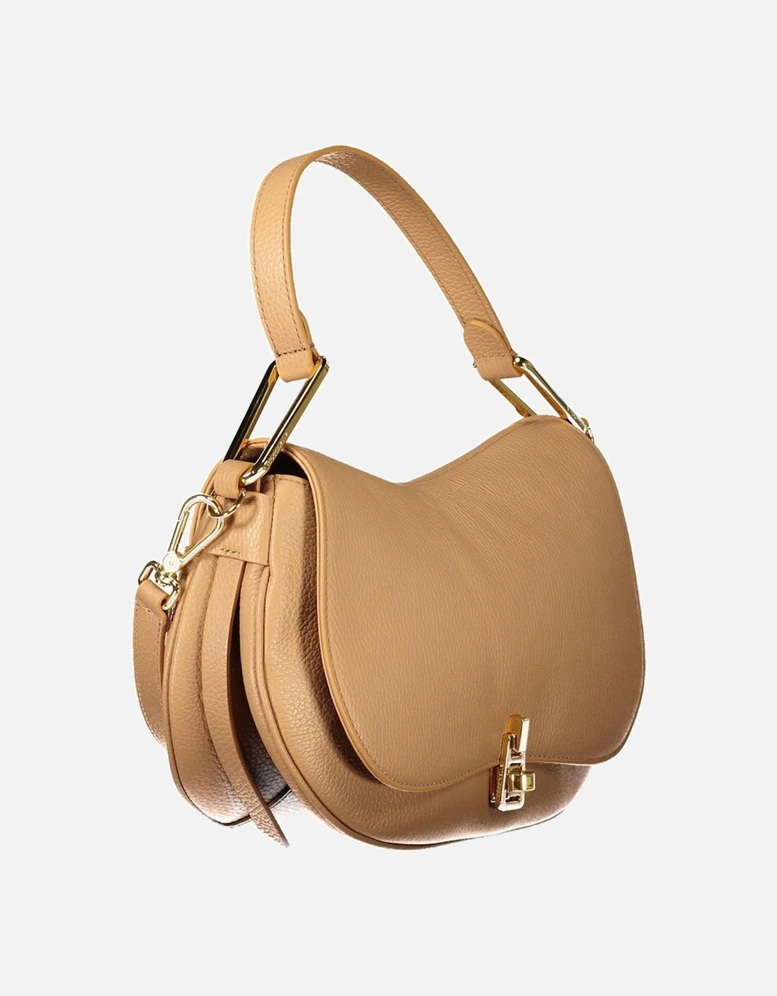 Soft Leather Shoulder Bag with Swivel Closure Women - Brown Handbags