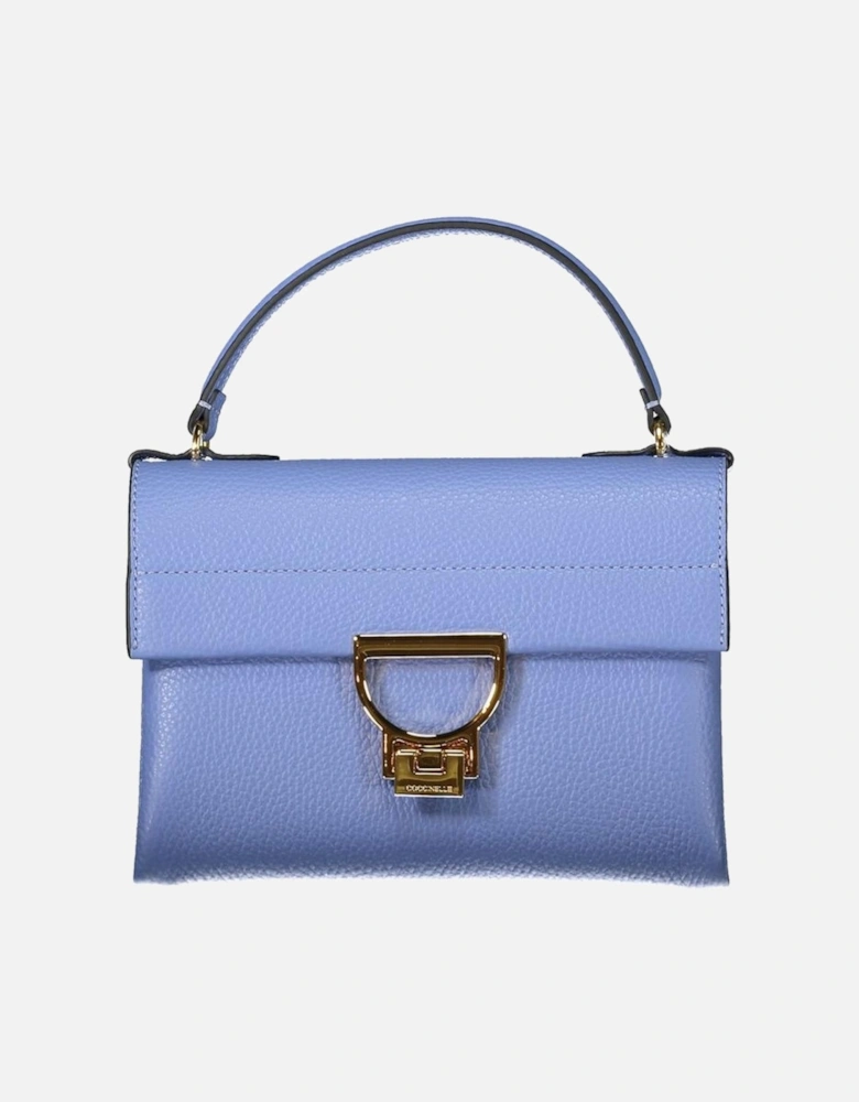 Light Blue Leather Women Handbag