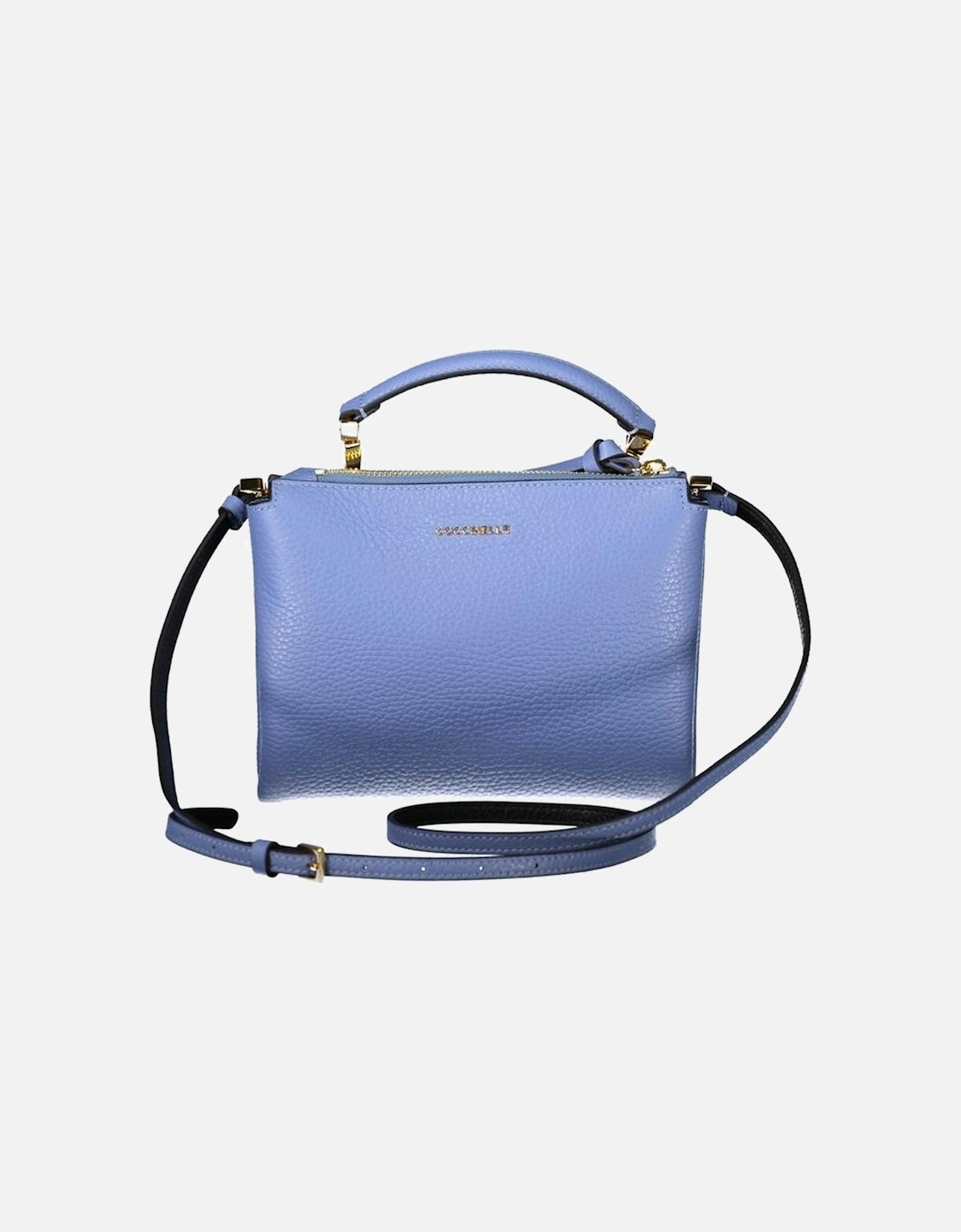 Light Blue Leather Women Handbag