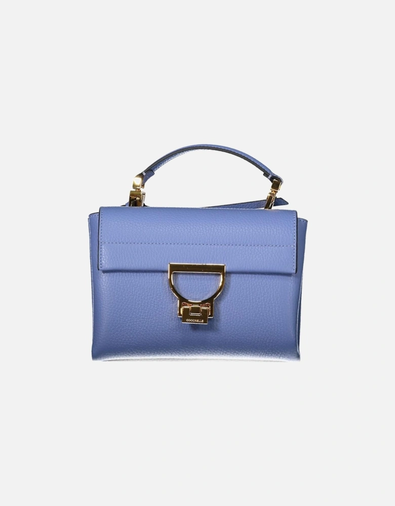 Light Blue Leather Women Handbag