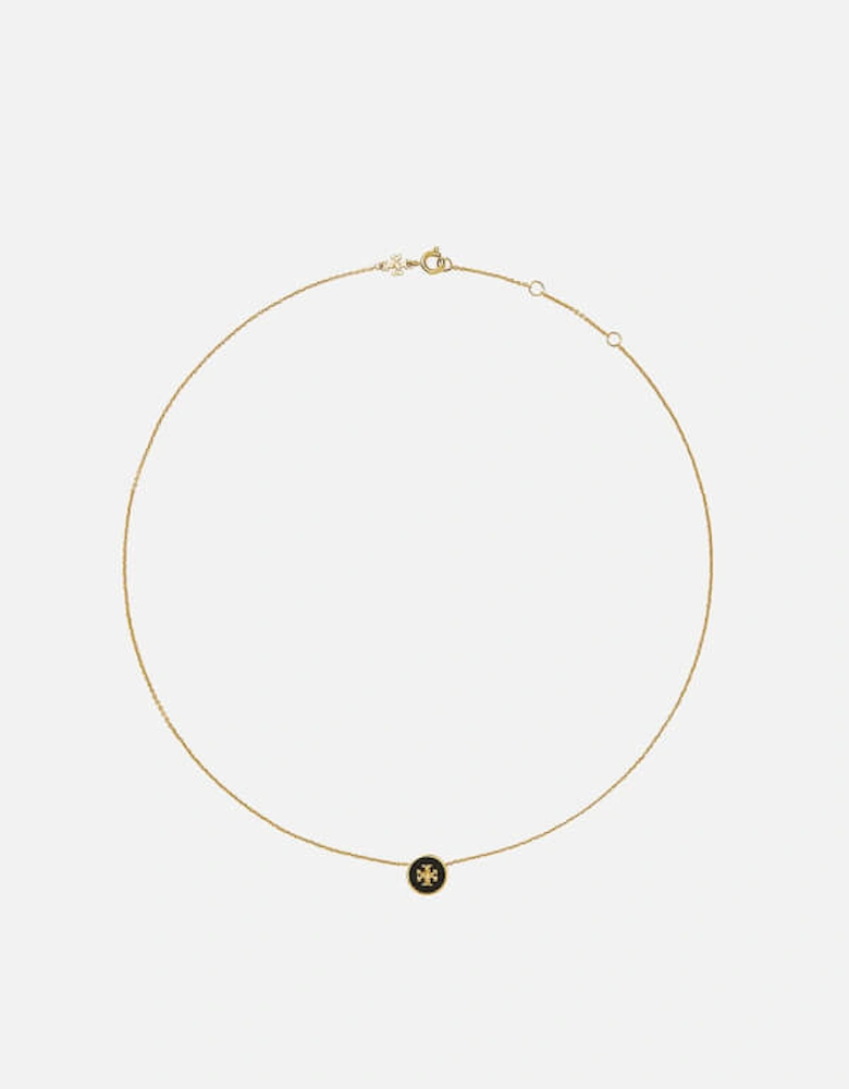 Women's Kira Enamel Pendant Necklace - Tory Gold / Black - OS