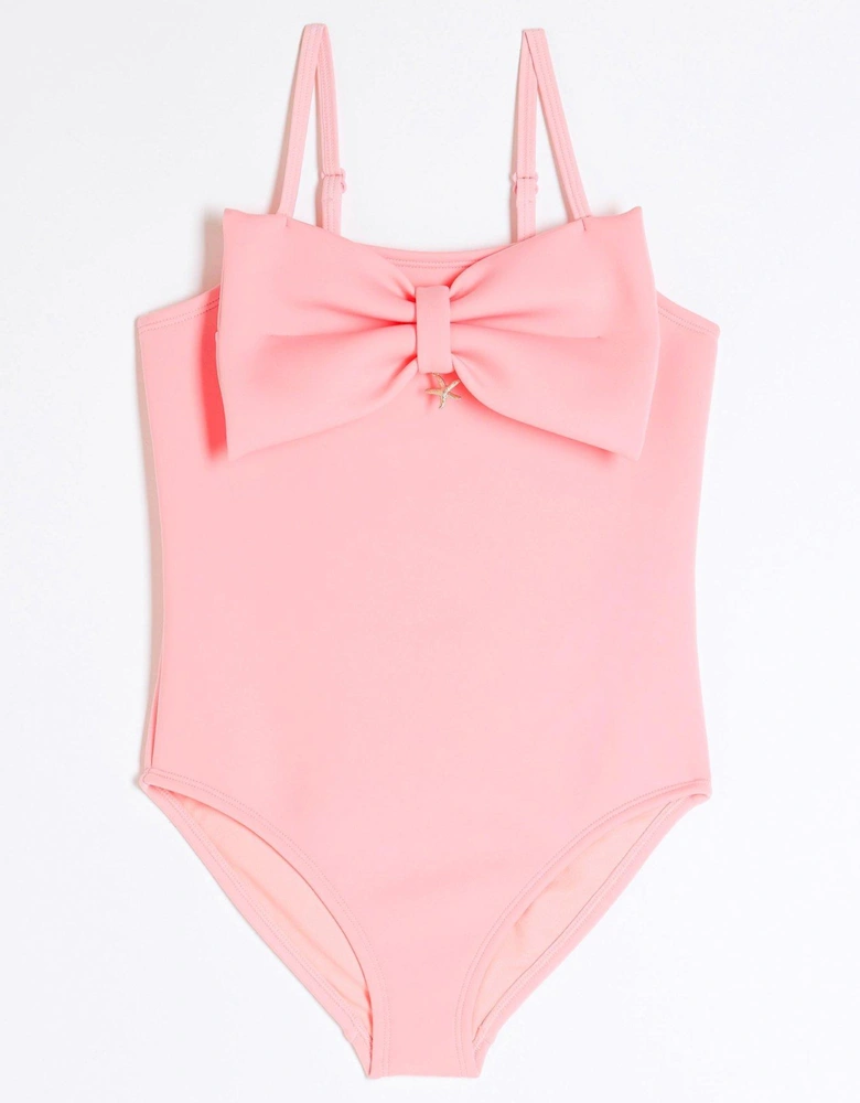 Girls 3D Bow Swimsuit - Pink