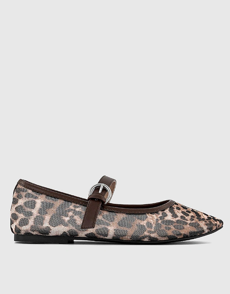 Fancy Mesh Ballet Flats - Leopard