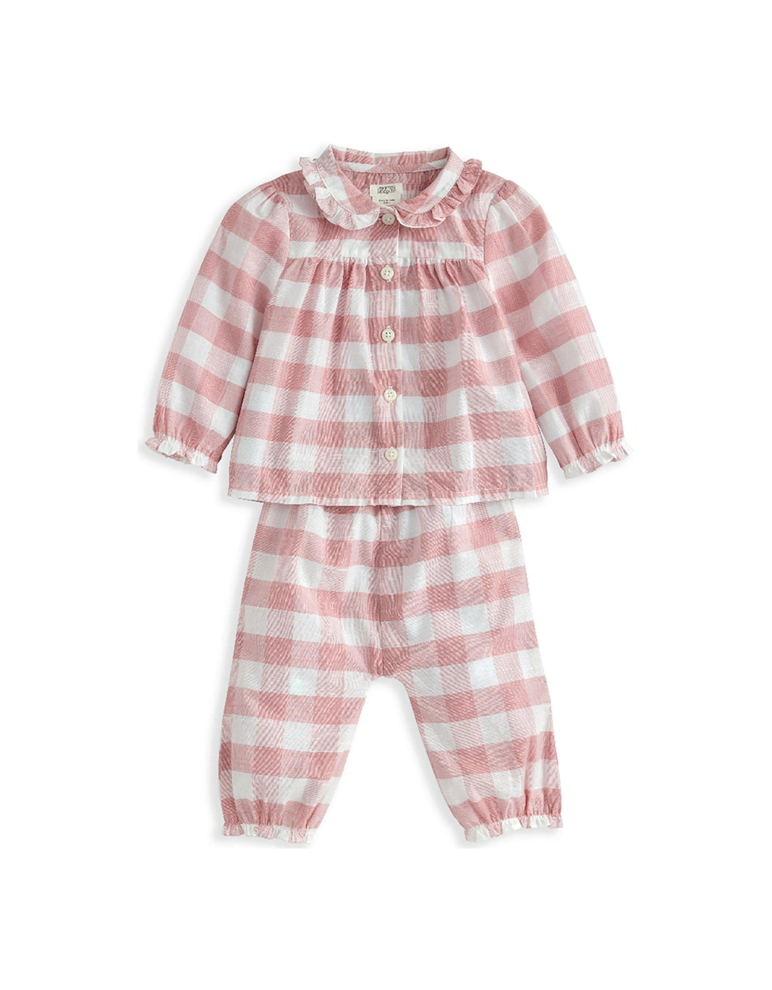 Baby Girls Pink Gingham Pyjamas - Pink, 2 of 1