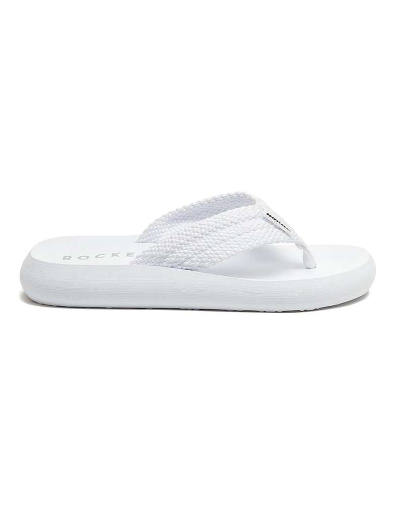 Sunset Webbing Toepost Sandal - White