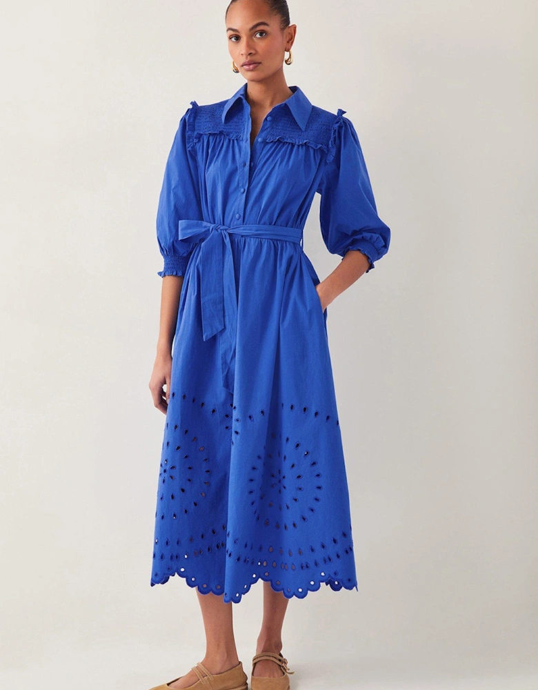 Jules Broderie Dress - Blue