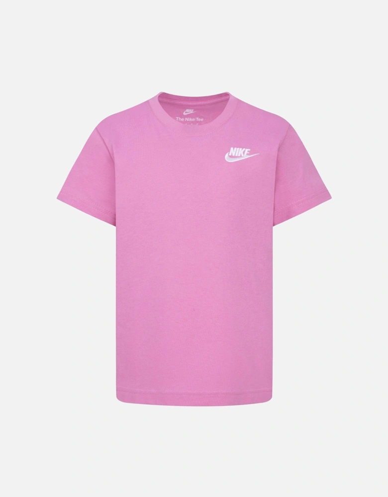 Kids Girls Embroidered Futura S/s T-shirt - Pink