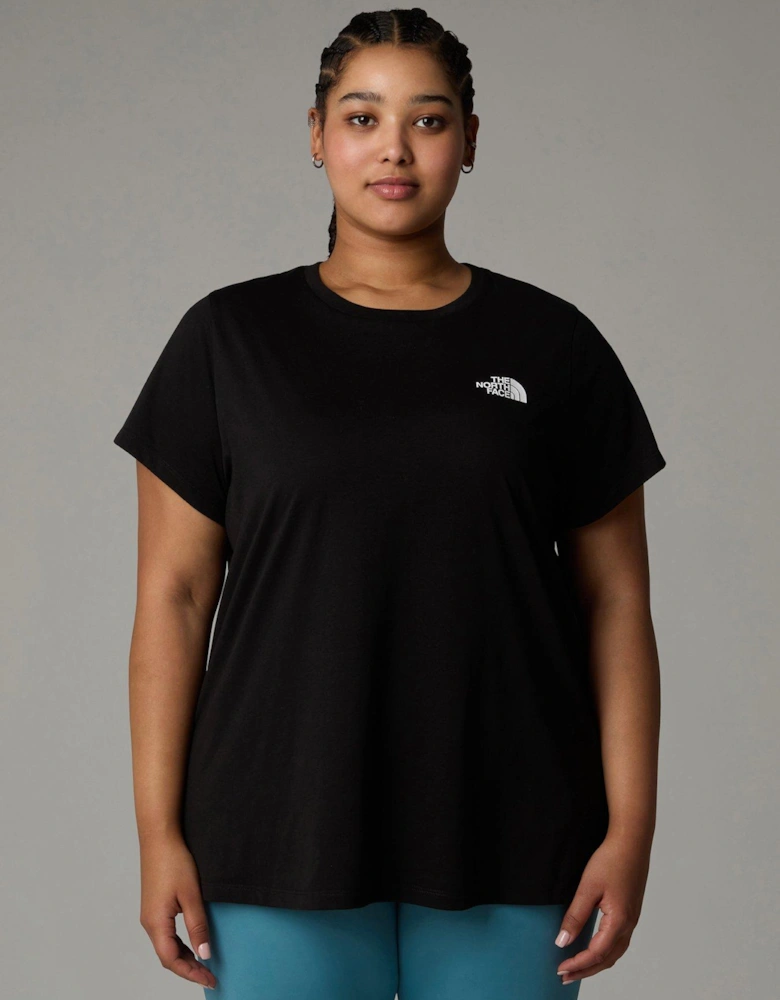 Women's Plus Short Sleeve Simple Dome Tee - Black