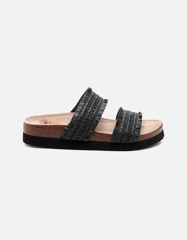 Aruba Raffia Sandal - Black