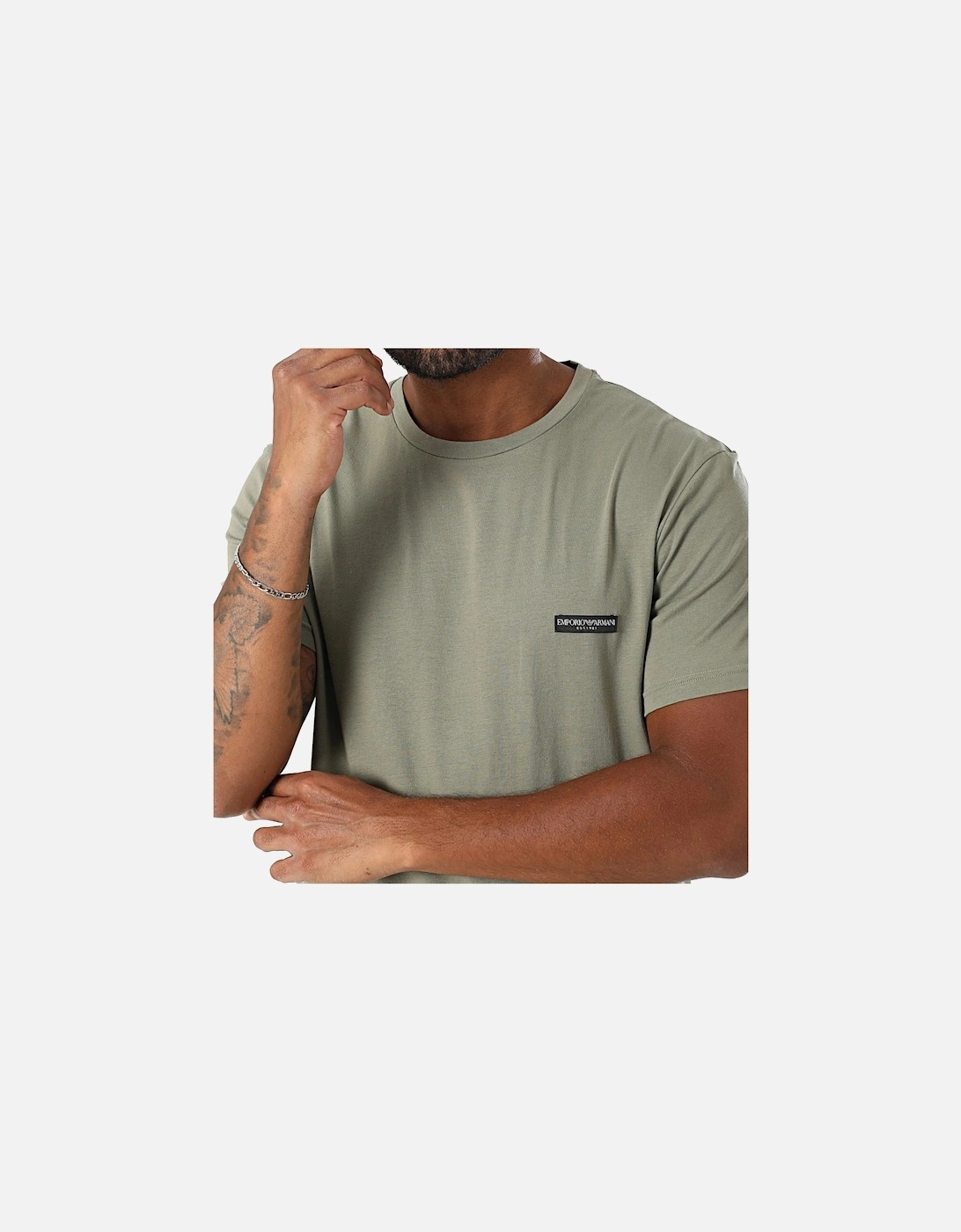 Lounge 2 Pack Stretch Cotton T-Shirt Khaki/Black