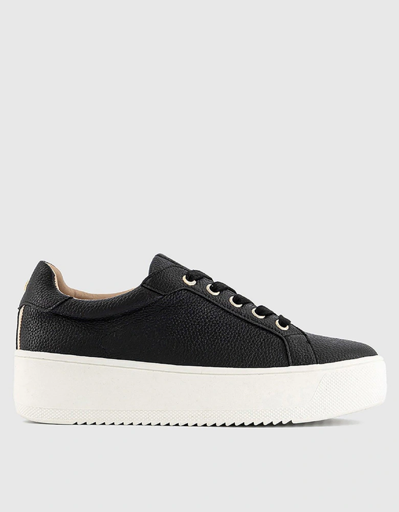 Tilly - Platform Lace Up Trainer - Black