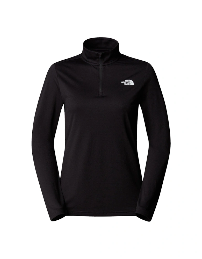 Women's Flex 1/4 Zip Slim T-shirt - Black