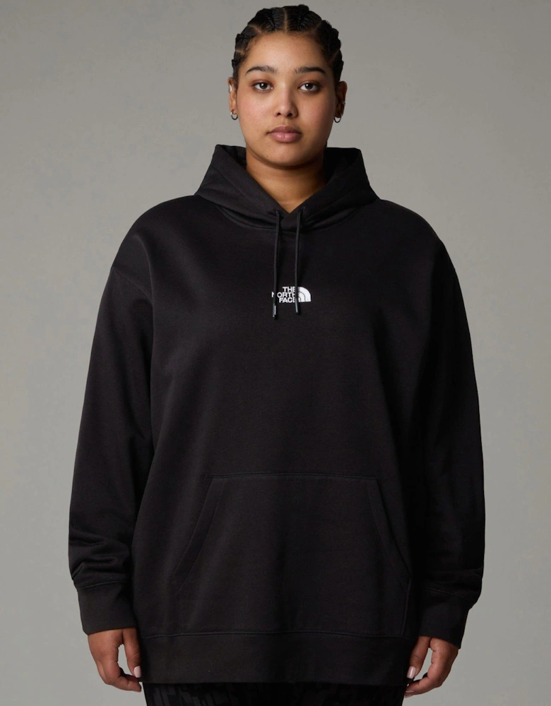 Women's Plus Essential Relaxed Hoodie - Black