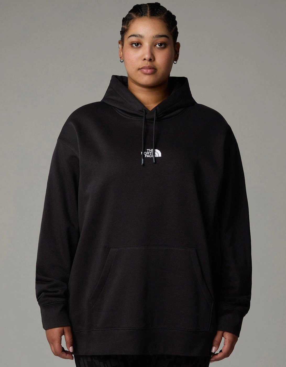 Women's Plus Essential Relaxed Hoodie - Black, 2 of 1