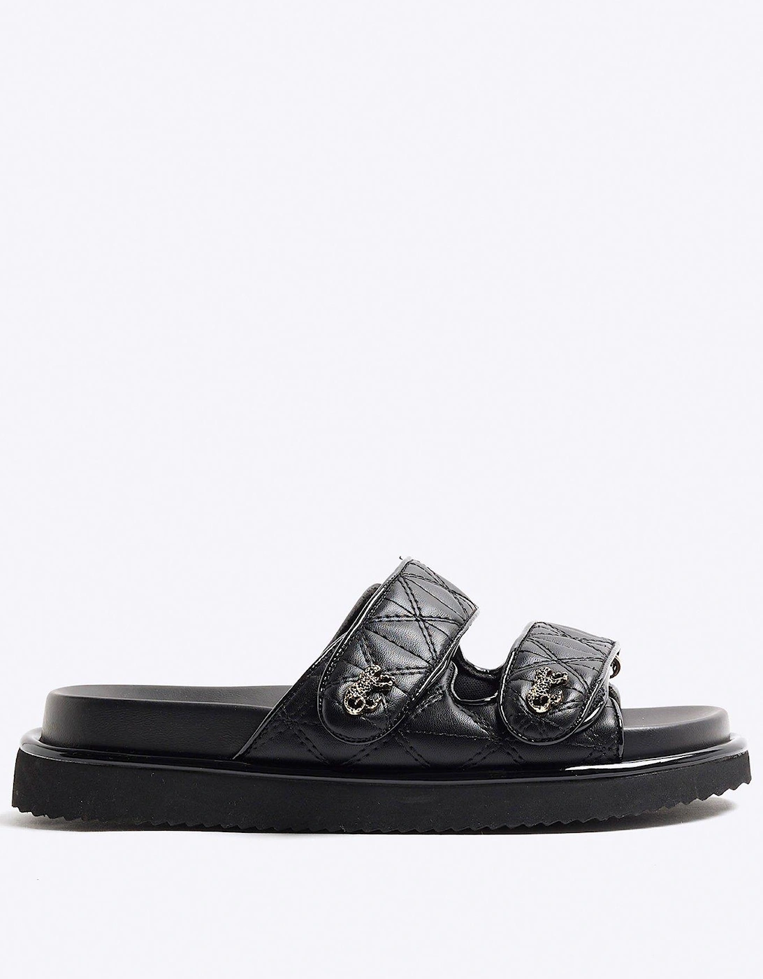 Quilted Chunky Sandal - Black, 2 of 1