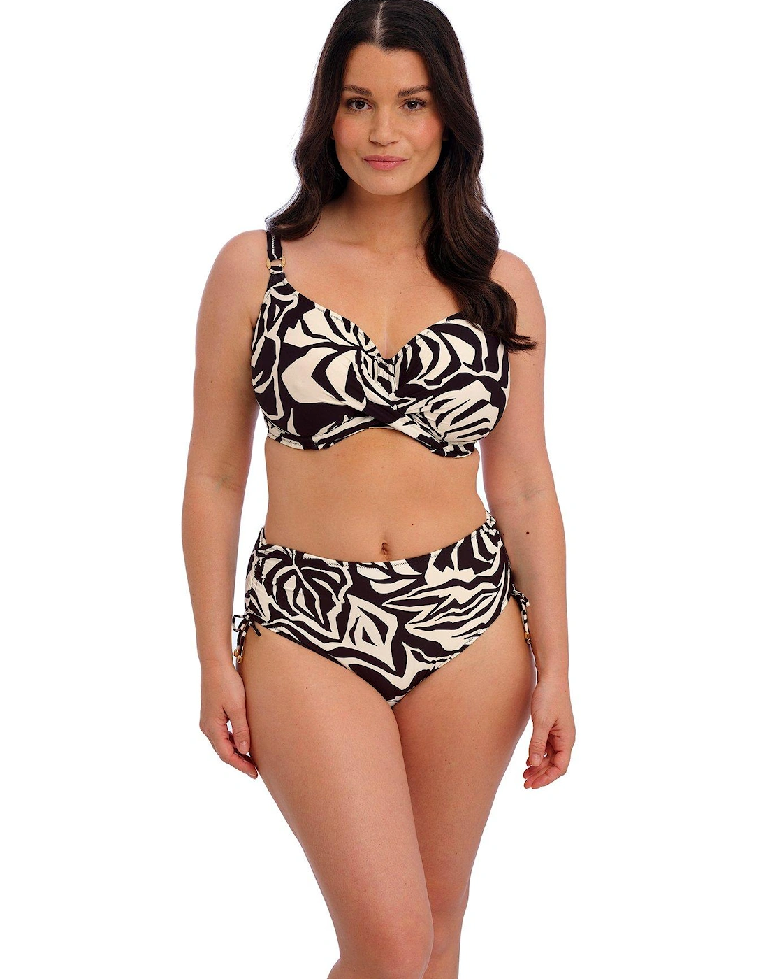 Aruba Nights Underwired Full Cup Bikini Top -black/cream, 2 of 1