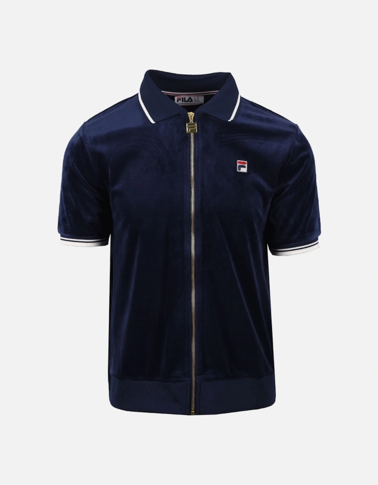 Vintage Terry Velour Polo Navy