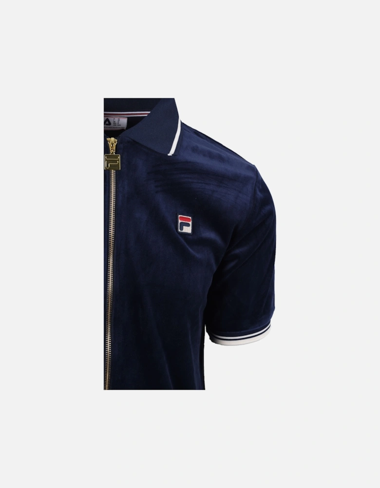 Vintage Terry Velour Polo Navy