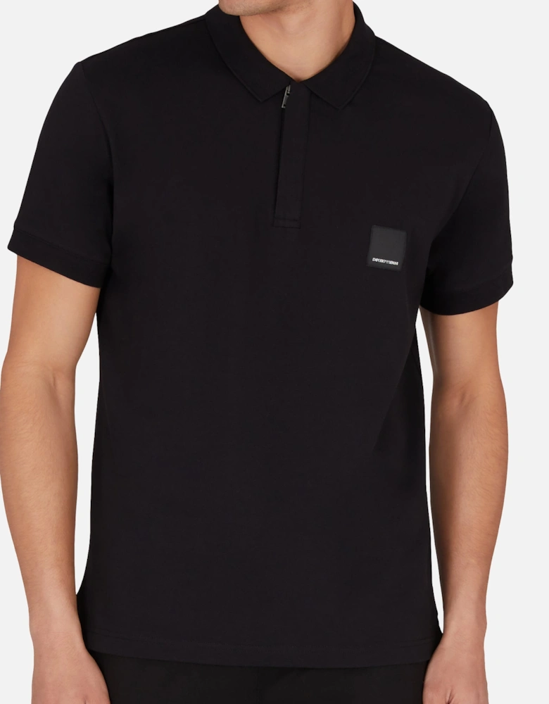 Lounge Quarter Zip Polo Shirt Black