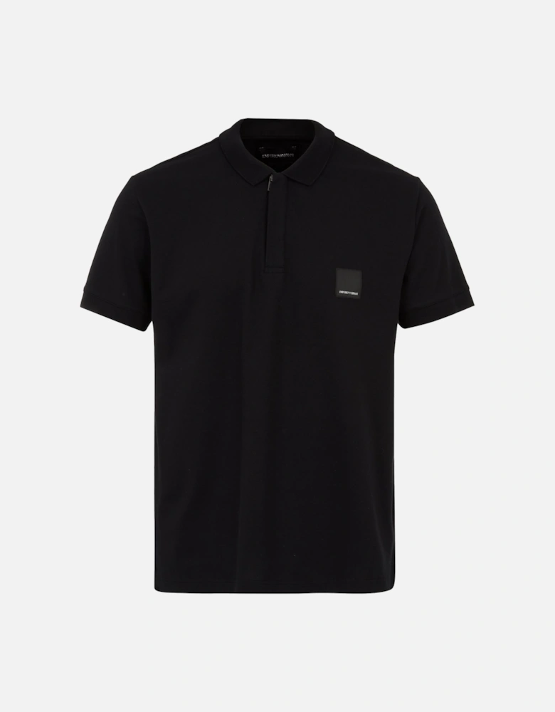 Lounge Quarter Zip Polo Shirt Black