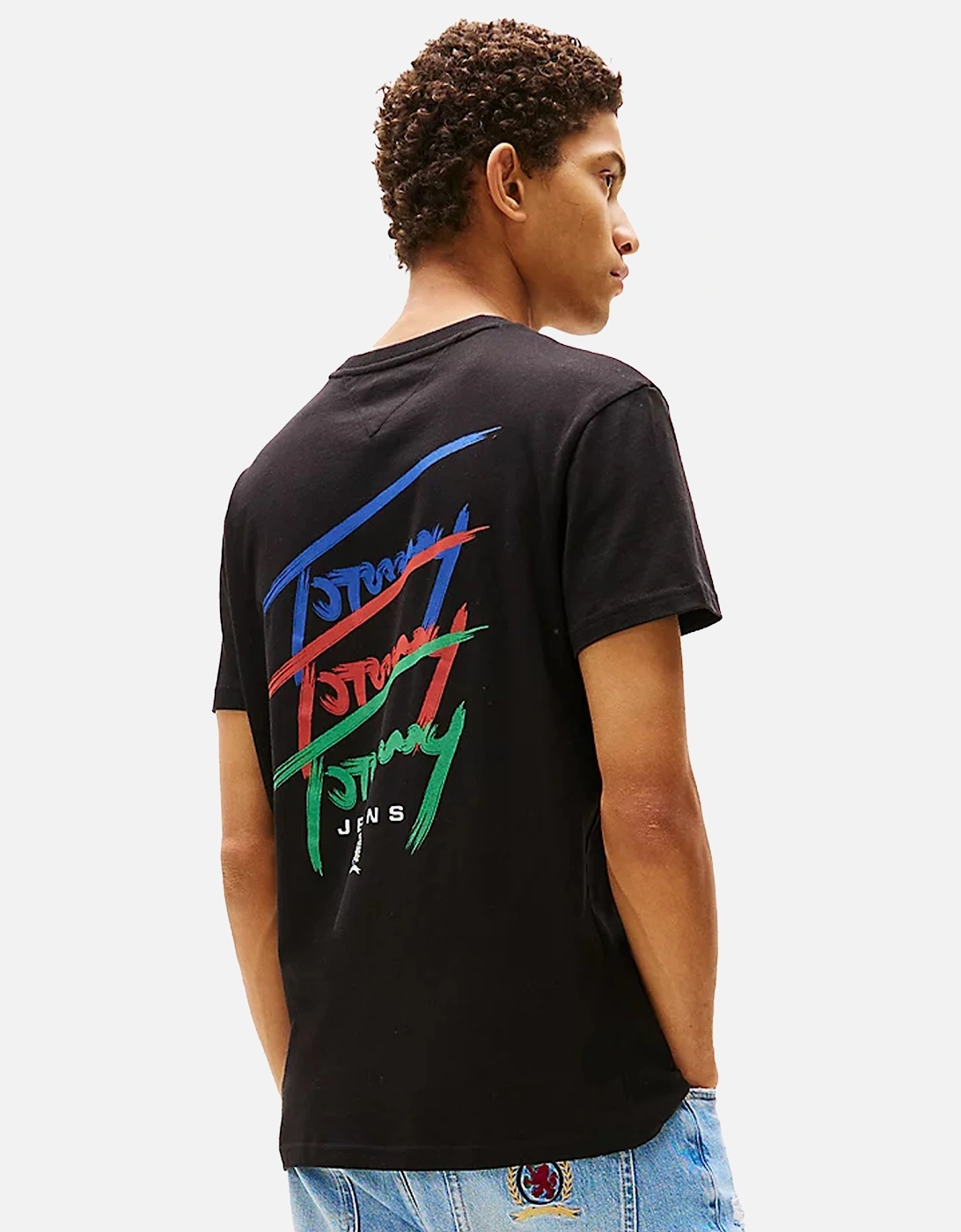 3 Colour Twisted Logo T-Shirt Black