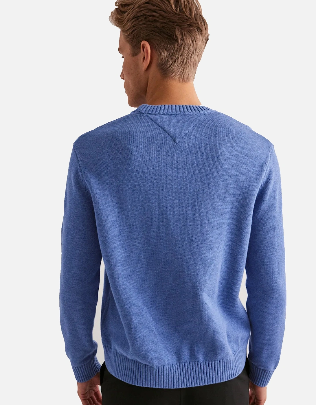 Knitted Flag Sweater Tempo Blue Melange