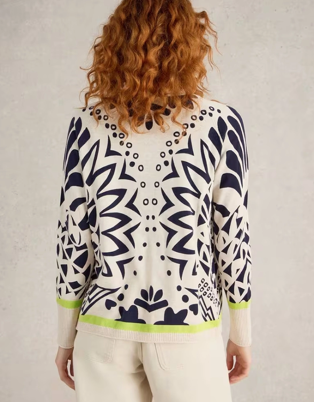 Women's Lulu Printed Cardi Ivory Print