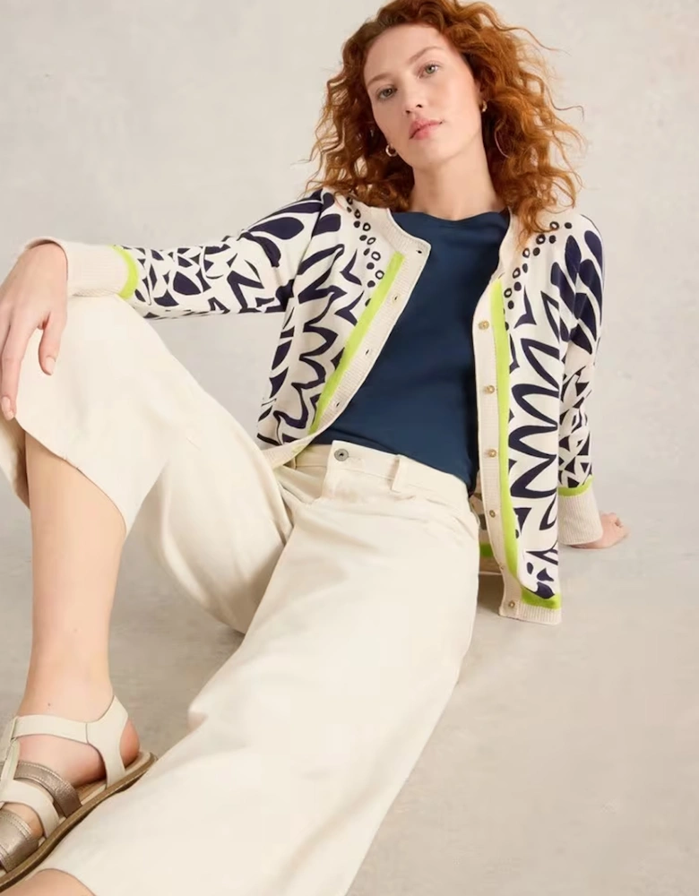 Women's Lulu Printed Cardi Ivory Print