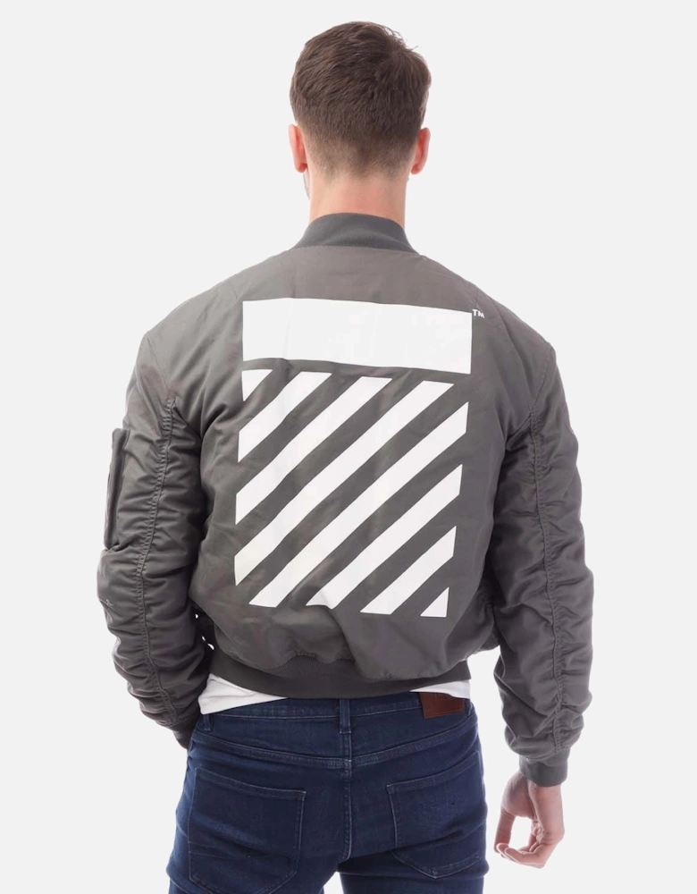 Diagonal Tab Bomber Jacket