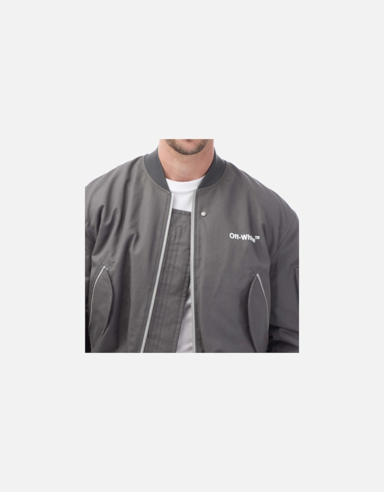 Diagonal Tab Bomber Jacket