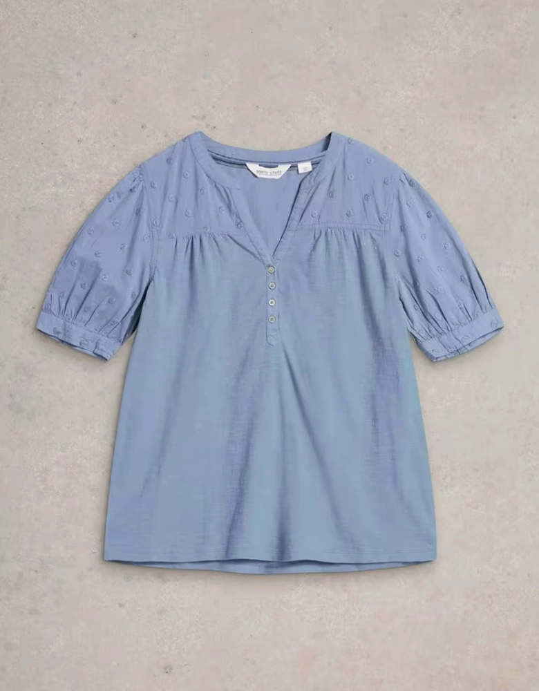 Women's Ellie Broderie Top Mid Blue