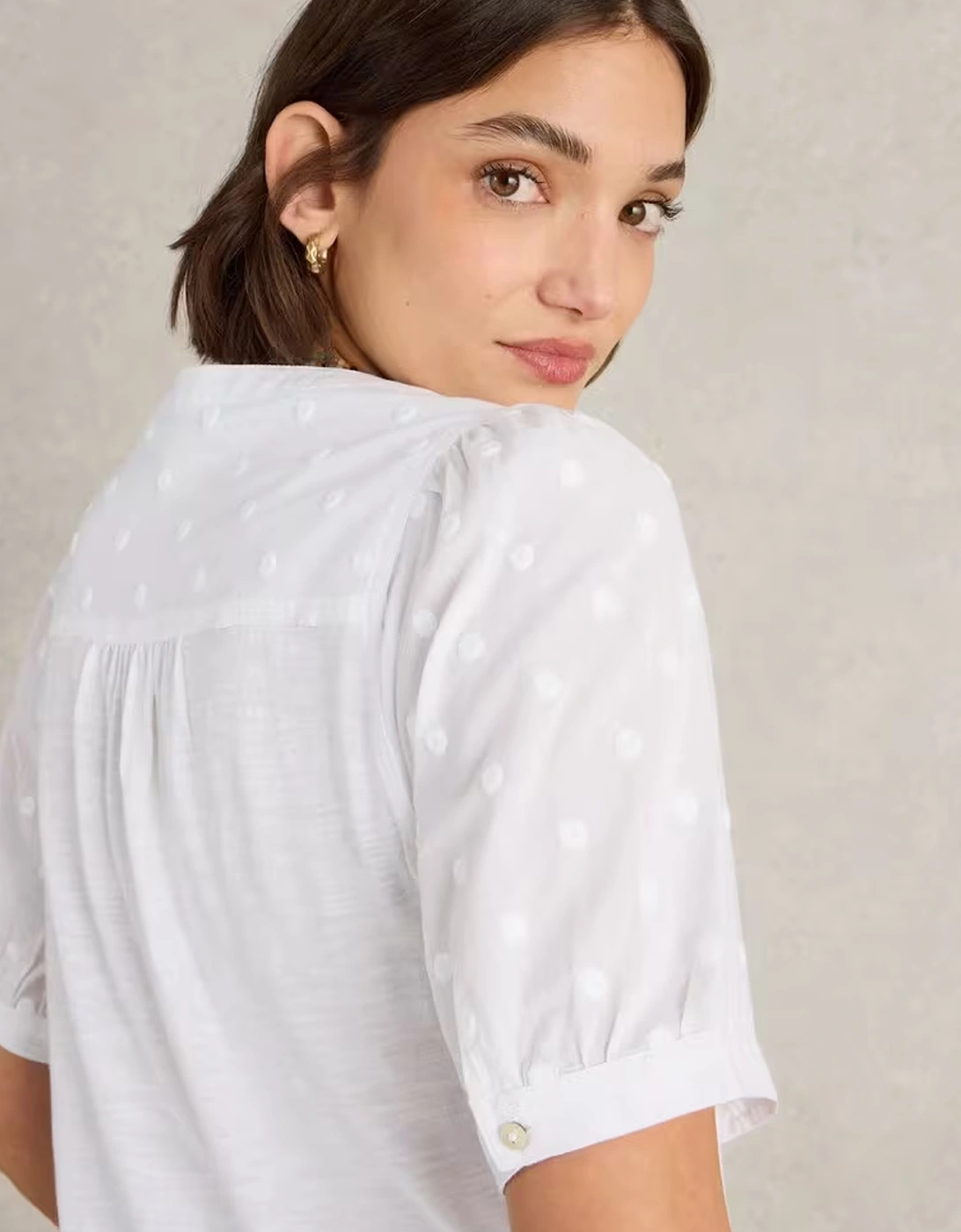 Women's Ellie Broderie Top Brilliant White