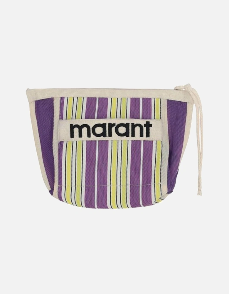 Multicolored Striped Powden Pouch with Monogram Women Other